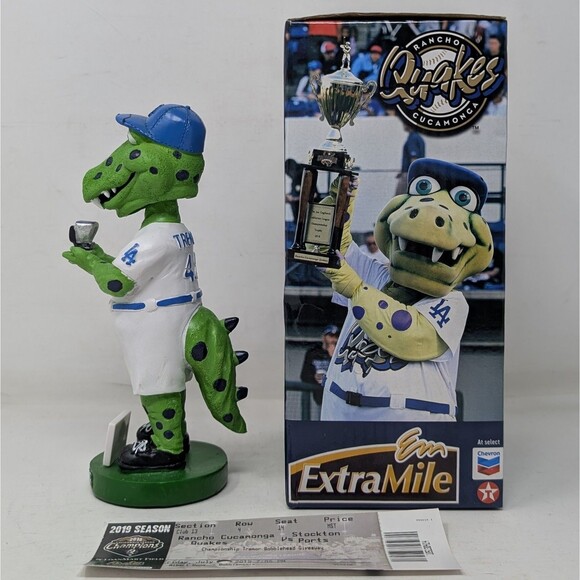 Rancho Cucamonga Quakes Tremor MiLB Mascot Bobblehead Dinosaur Championship Ring - Picture 4 of 7
